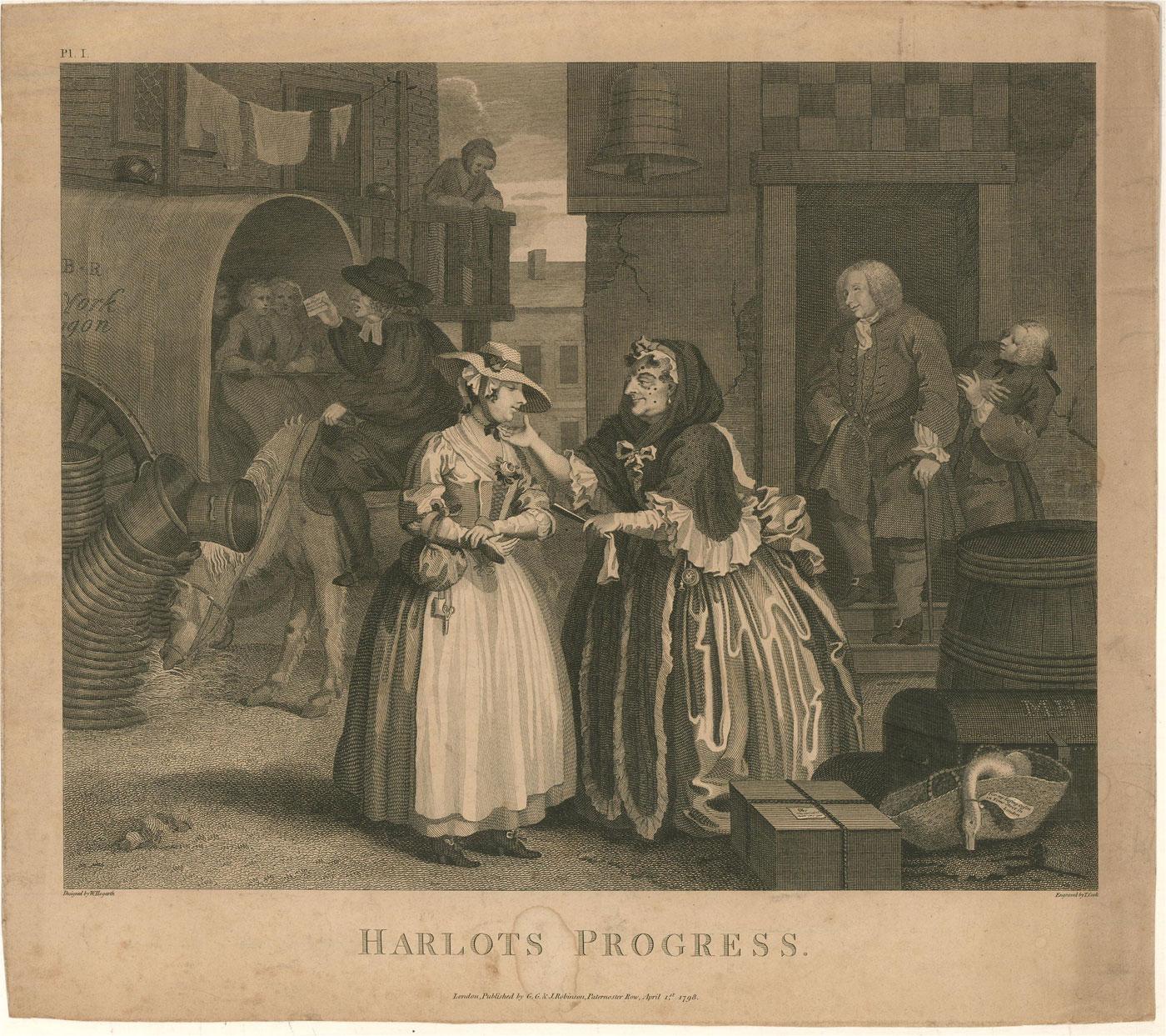 T. Cook after Hogarth - Six Early 19th Century Engravings, A Harlot's Progress - Print by Thomas Cook after Hogarth