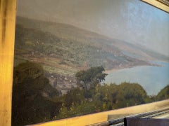 Viktorianische Newlyn School Landschaft Öl von Newlyn Bay Cornwall in dunstigem Sonnenschein