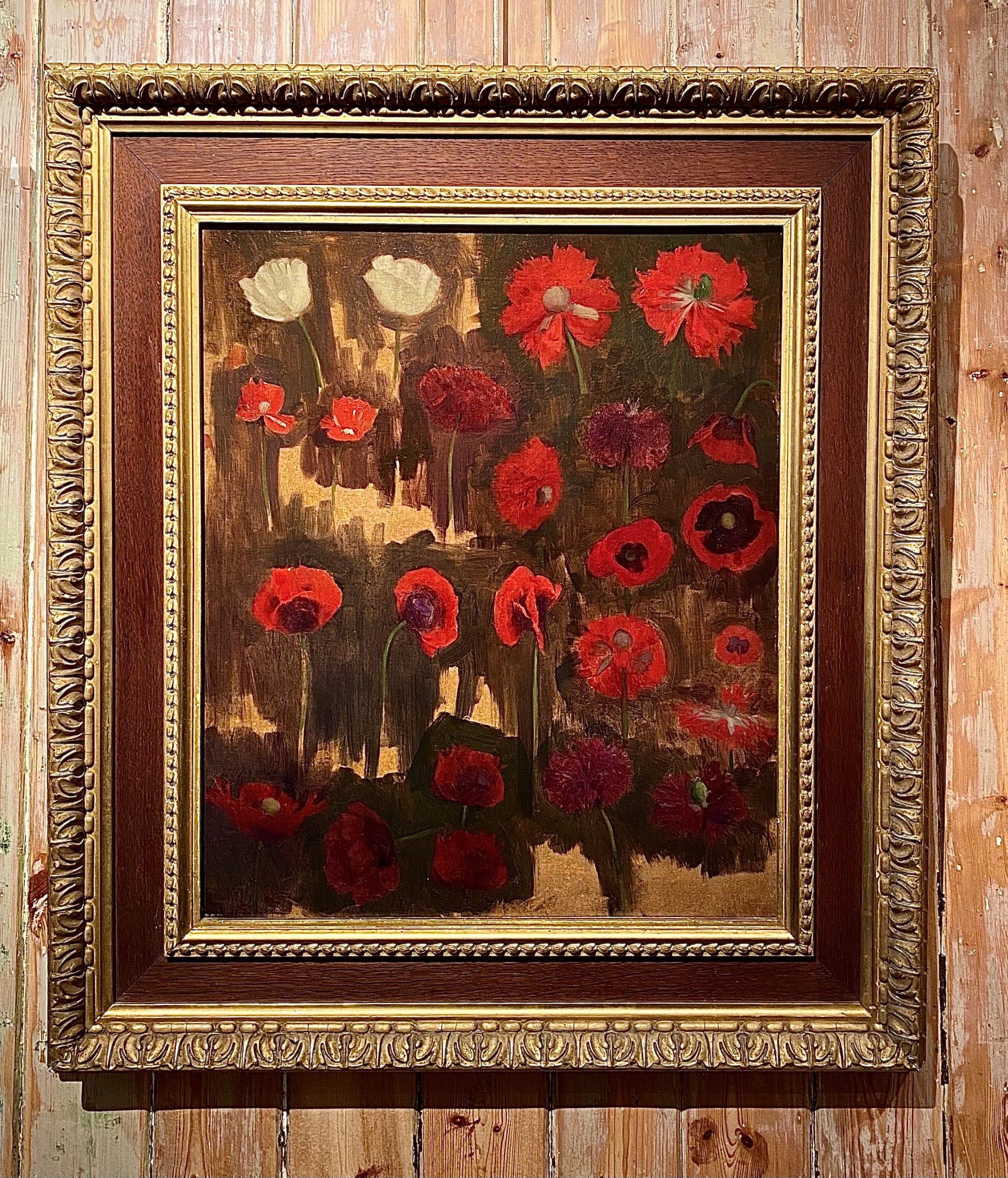Pfirsichfarbene Poppies – Painting von Thomas Cooper Gotch