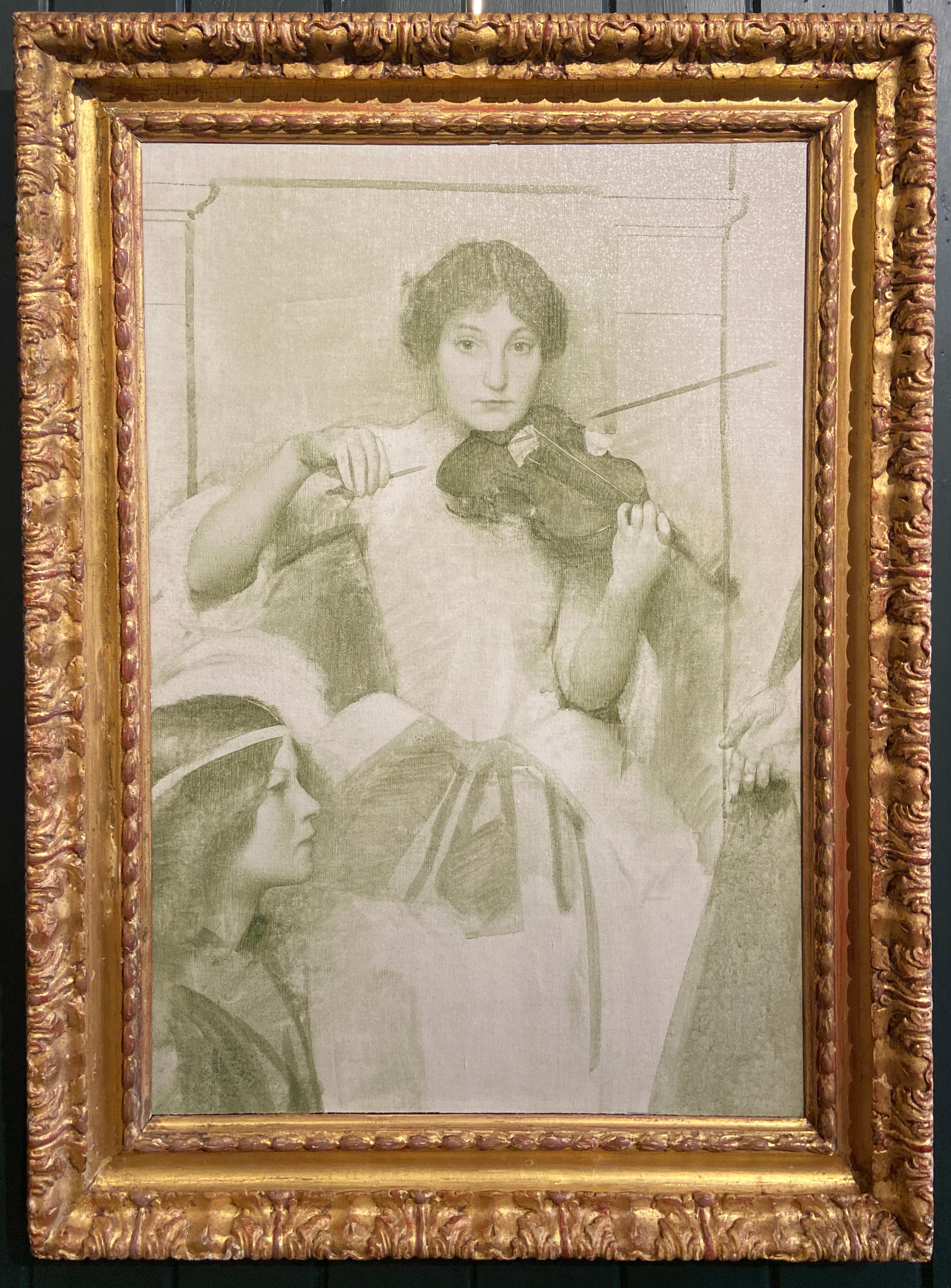 Study of the Violinist for Holy Motherhood, vorraffaelitische Malerei, Newlyn-Schule, Öl (Ästhetizismus), Painting, von Thomas Cooper Gotch
