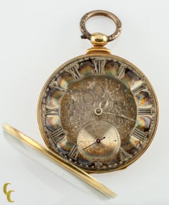 Thomas Cooper London Key Operated 18 Karat Yellow Gold Pocket Watch 13 Jewels