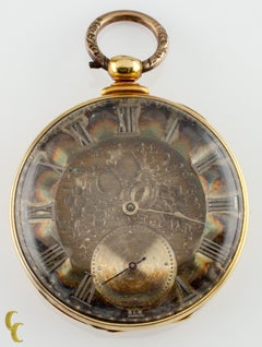 Thomas Cooper London Key Operated 18k Yellow Gold Pocket Watch 13 Jewels