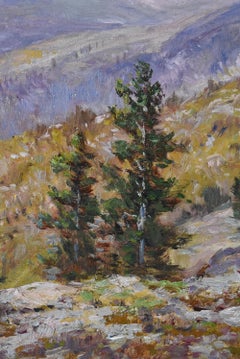 Thomas Corwin Lindsay, Ölgemälde auf Tafel, „White Mountains Vista“, Landschaft