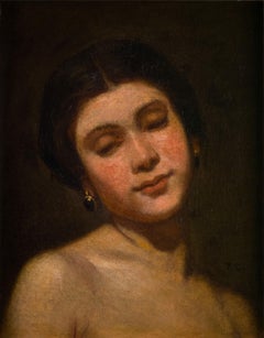Portrait of a young woman by Thomas Couture, teacher of Édouard Manet