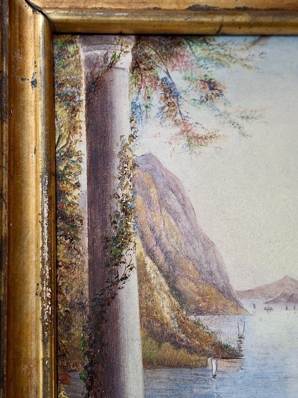 Vue sur l'eau depuis la terrasse - Painting de Thomas Creswick