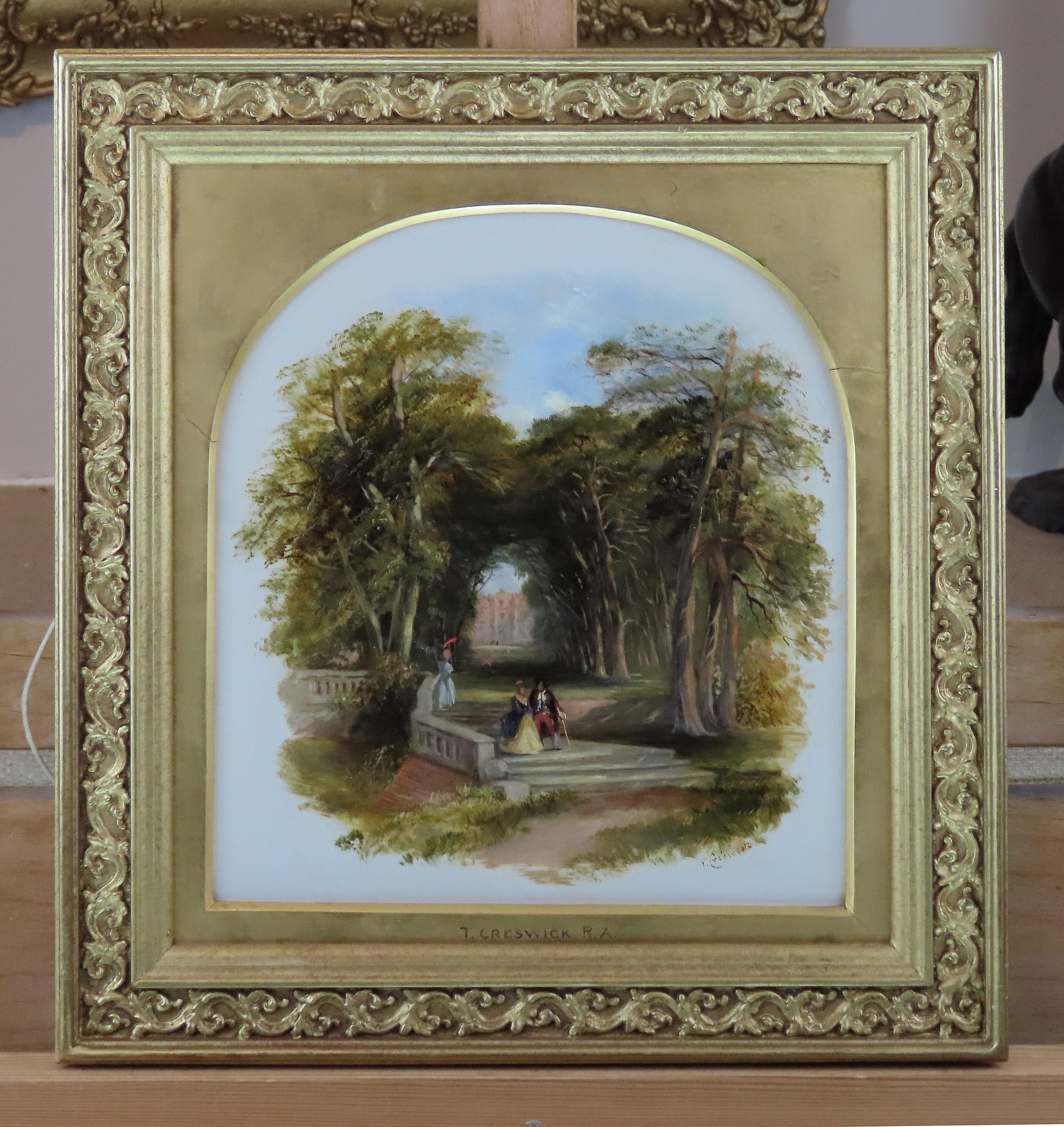 Óleo original sobre tabla, Thomas Creswick, R.A. 
