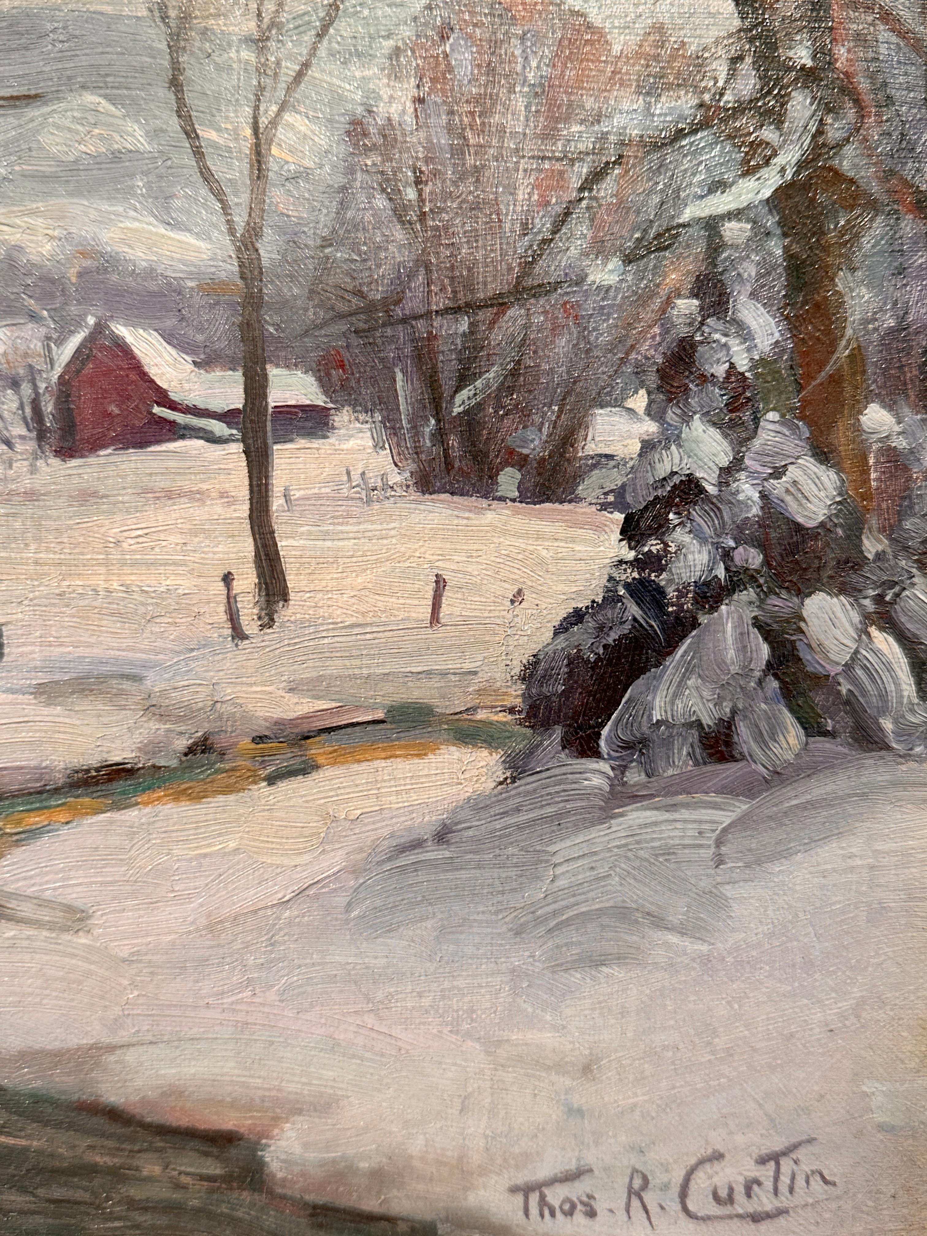 Thomas Curtin "Pleasant Valley Farm", Landscape, Snow Scene, Vermont