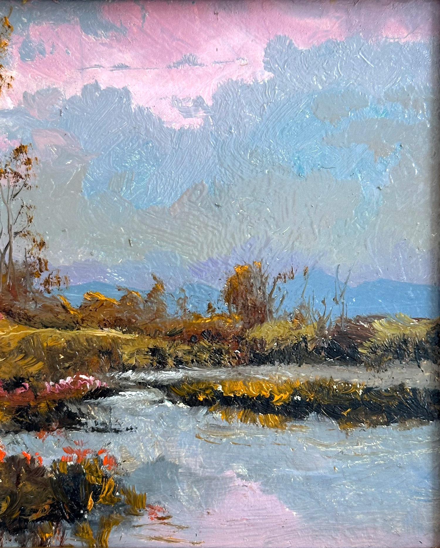 Un maravilloso paisaje pastoral impresionista con bellos tonos de color en toda su extensión. Thomas DeDecker ha representado esta pieza de la forma más íntima, aunque enérgica, y ha volcado mucho sentimiento en esta vibrante obra. Es casi como si