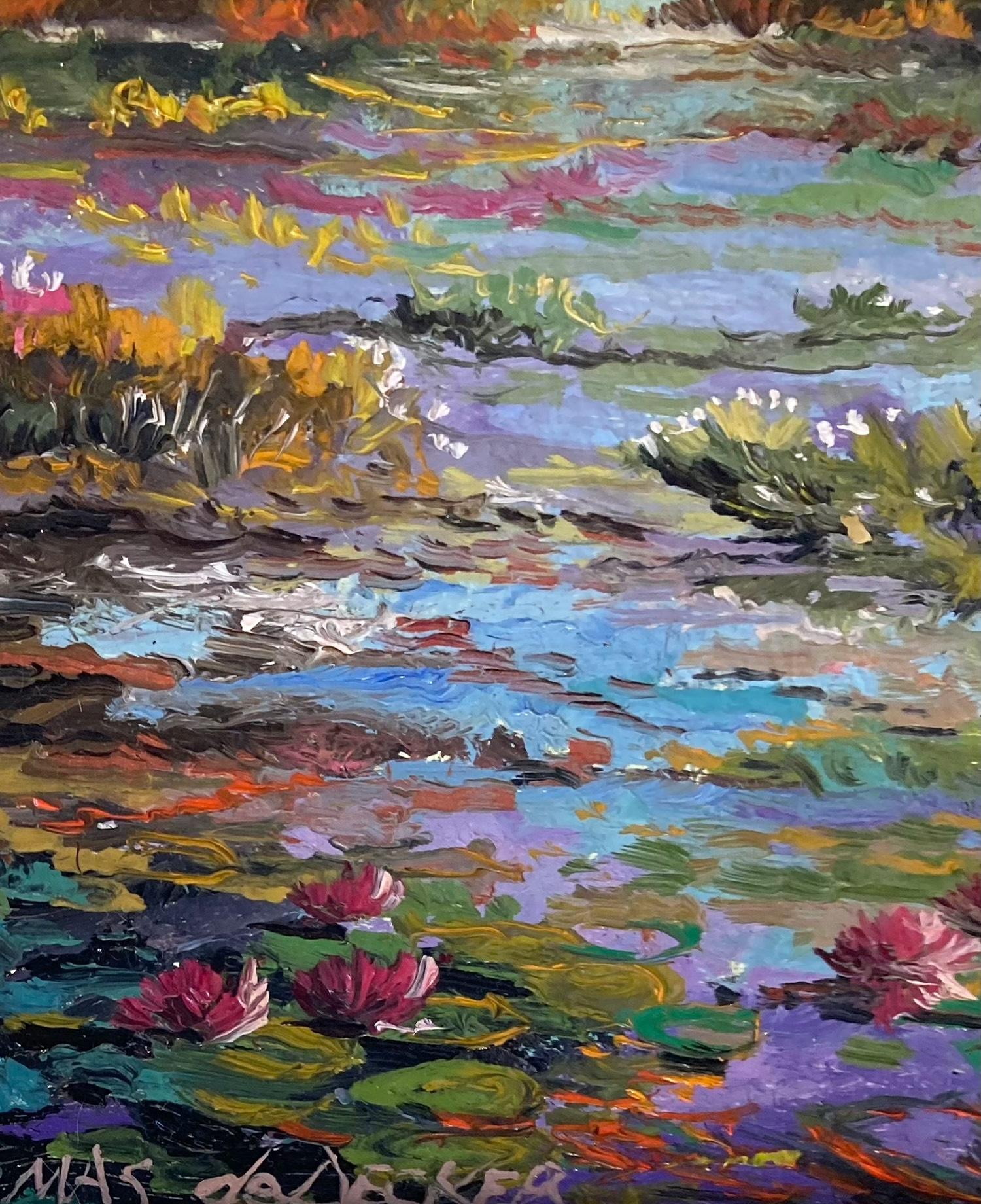 Un maravilloso paisaje pastoral impresionista con bellos tonos de color en toda su extensión. Thomas DeDecker ha representado esta pieza de la forma más íntima, aunque enérgica, y ha volcado mucho sentimiento en esta vibrante obra. Es casi como si