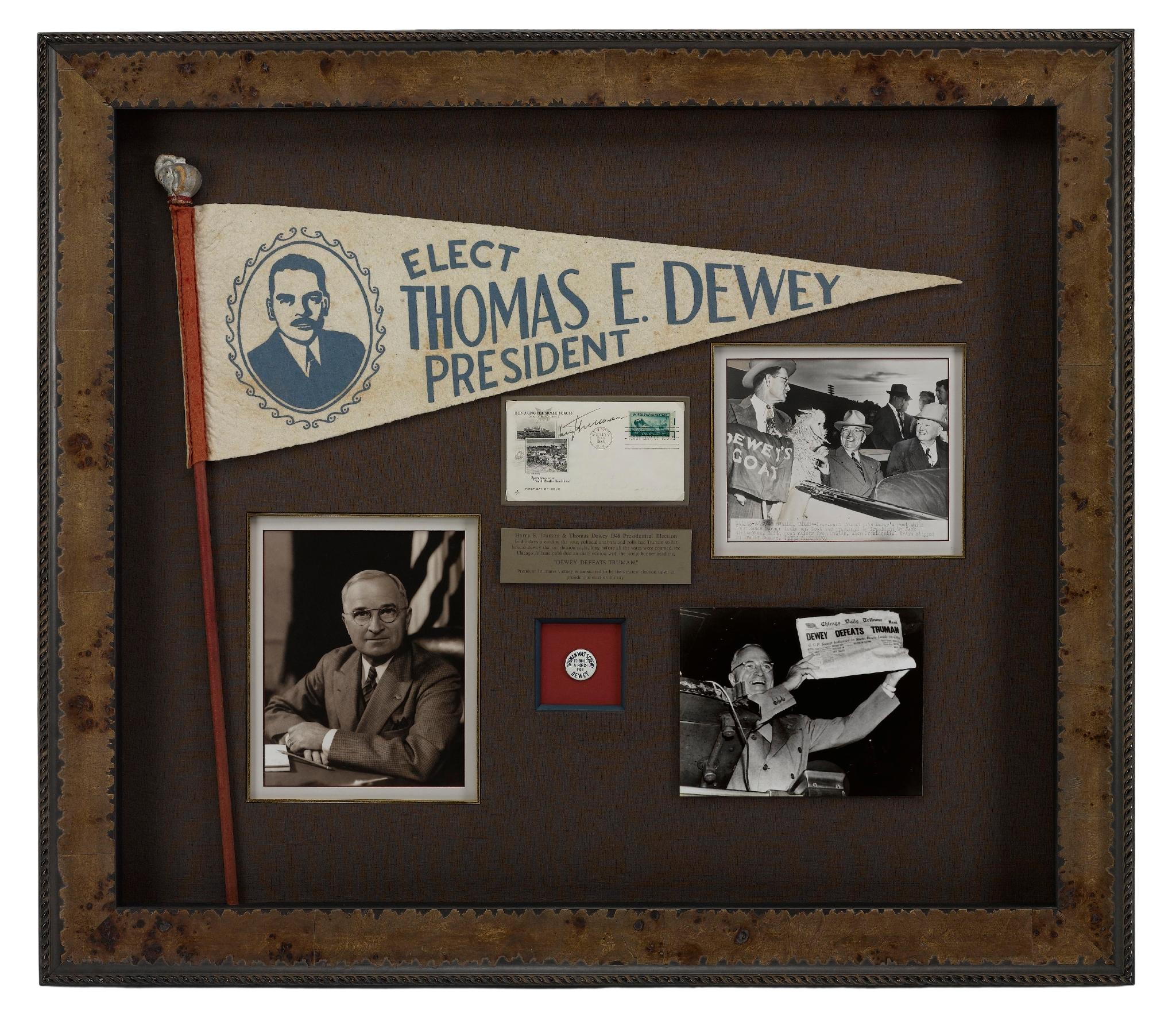 Thomas Dewey & Harry Truman 1948 Presidential Election Campaign Collage en vente 2