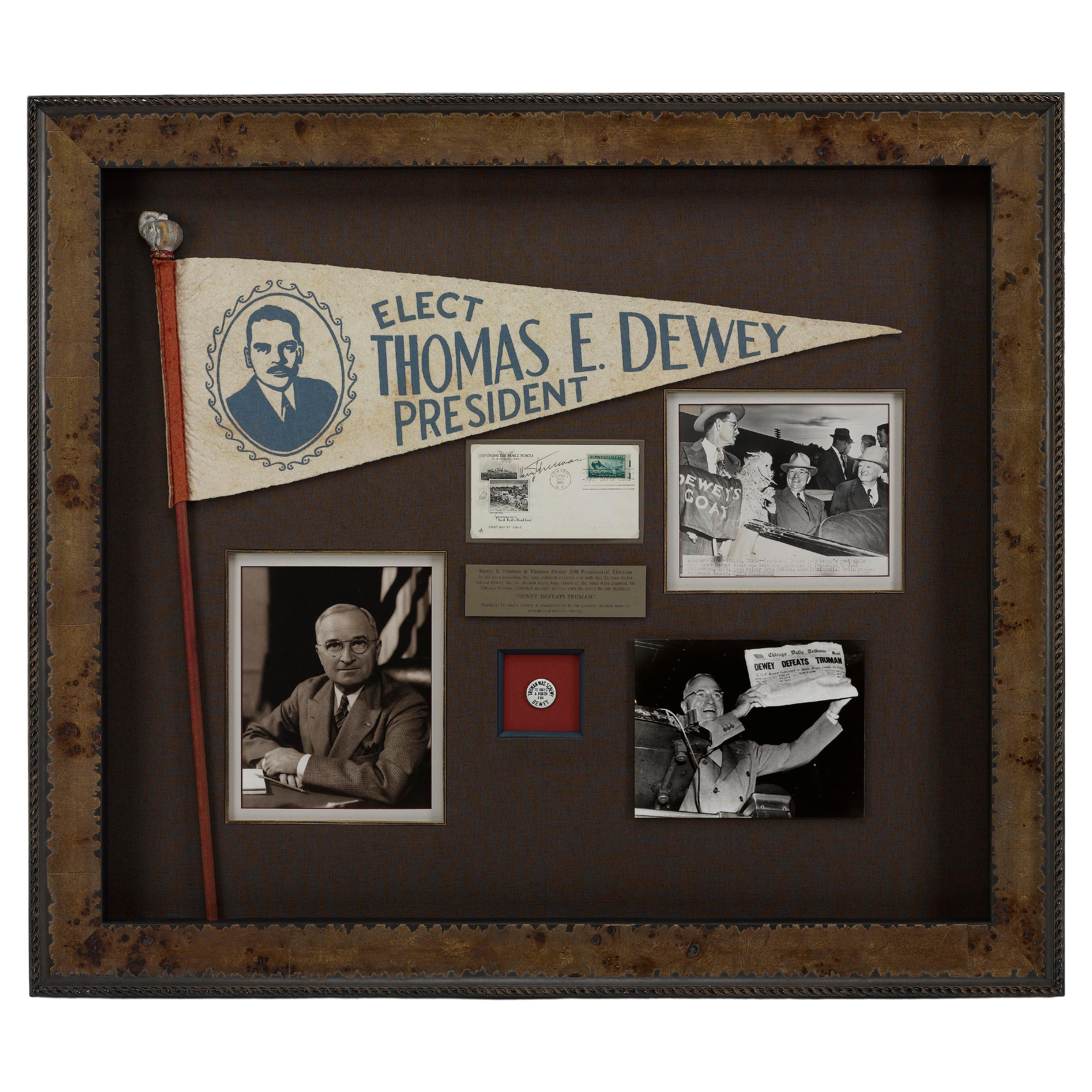 Thomas Dewey & Harry Truman 1948 Presidential Election Campaign Collage For Sale
