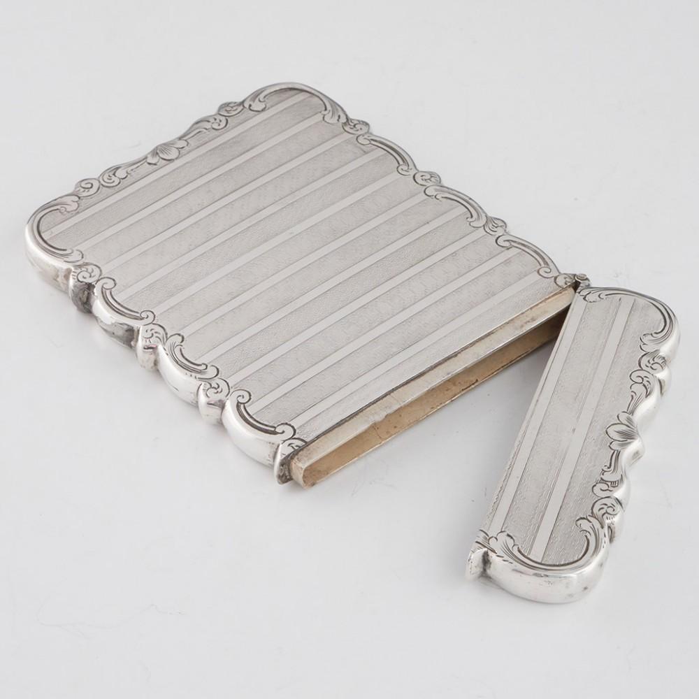 Victorian Thomas Dones Sterling Silver Card Case Birmingham 1850 For Sale