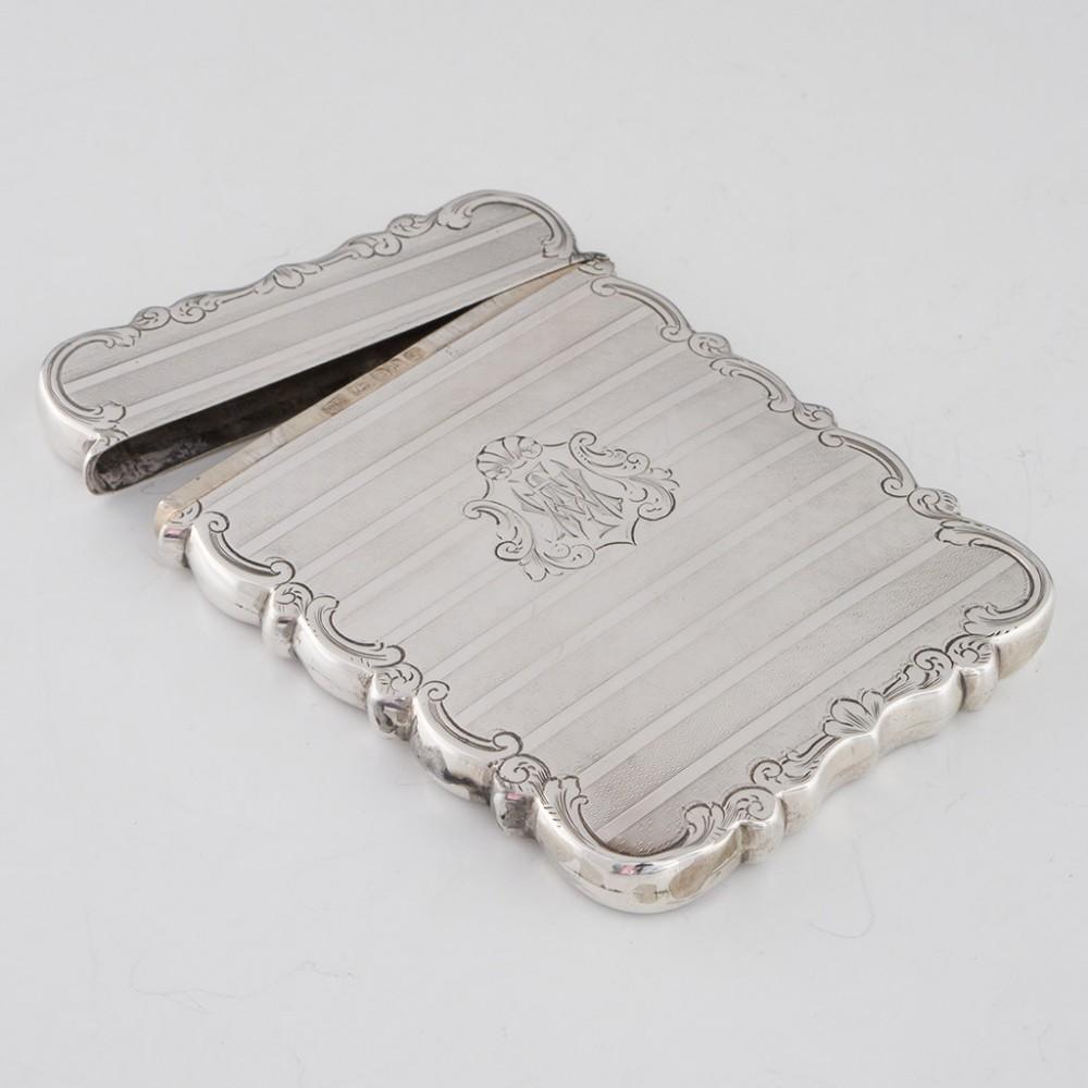 British Thomas Dones Sterling Silver Card Case Birmingham 1850 For Sale