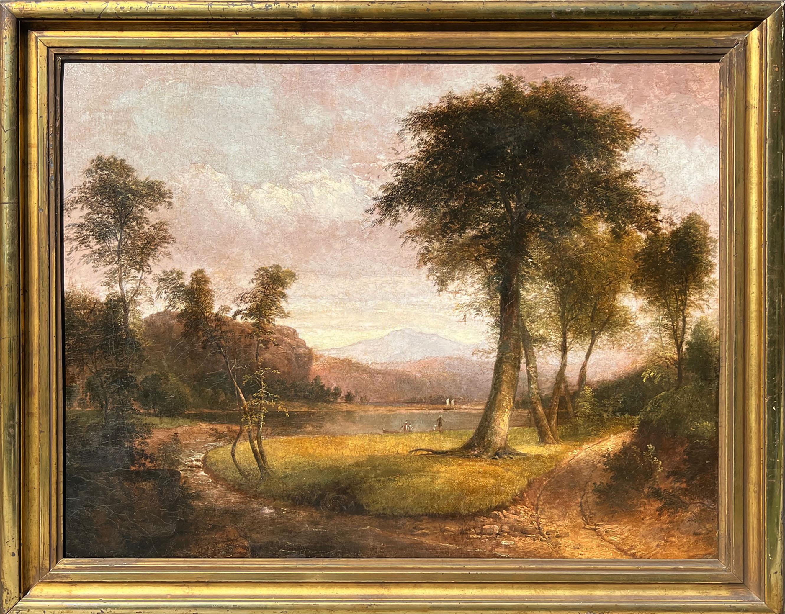 Hudson River School artist Thomas Doughty's (1793-1856) Catskill Landscape, 1836 is oil on canvas and measures 27.25 x 34.25 inches. The work is signed and dated by the artist at the lower right. Doughty's Catskill Landscape, 1836 is appropriately