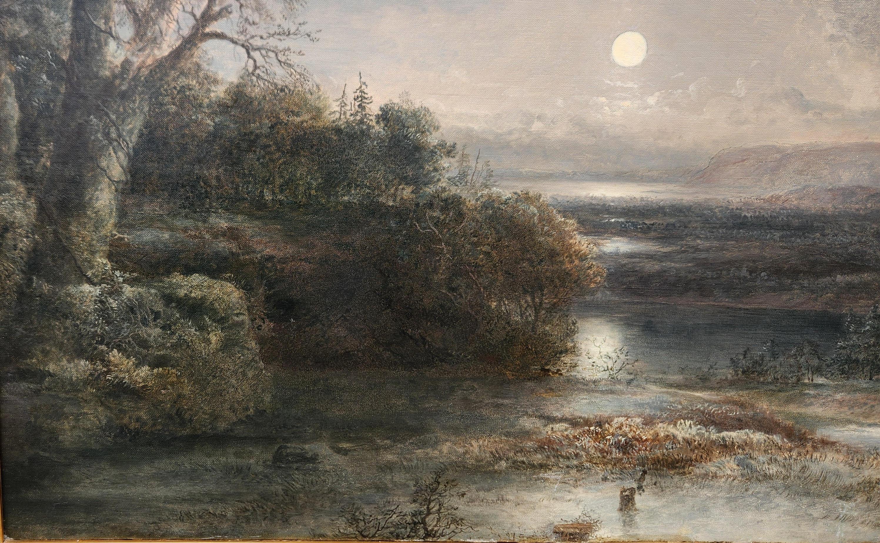 Evening on the Schuylkill River, near Philadelphia - Brown Landscape Painting by Thomas Doughty