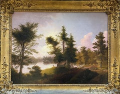 "Landscape with Pine Trees and House, " Thomas Doughty, Hudson River School View