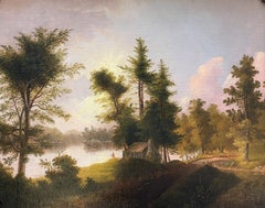 "Landscape with Pine Trees and House, " Thomas Doughty, Hudson River School View