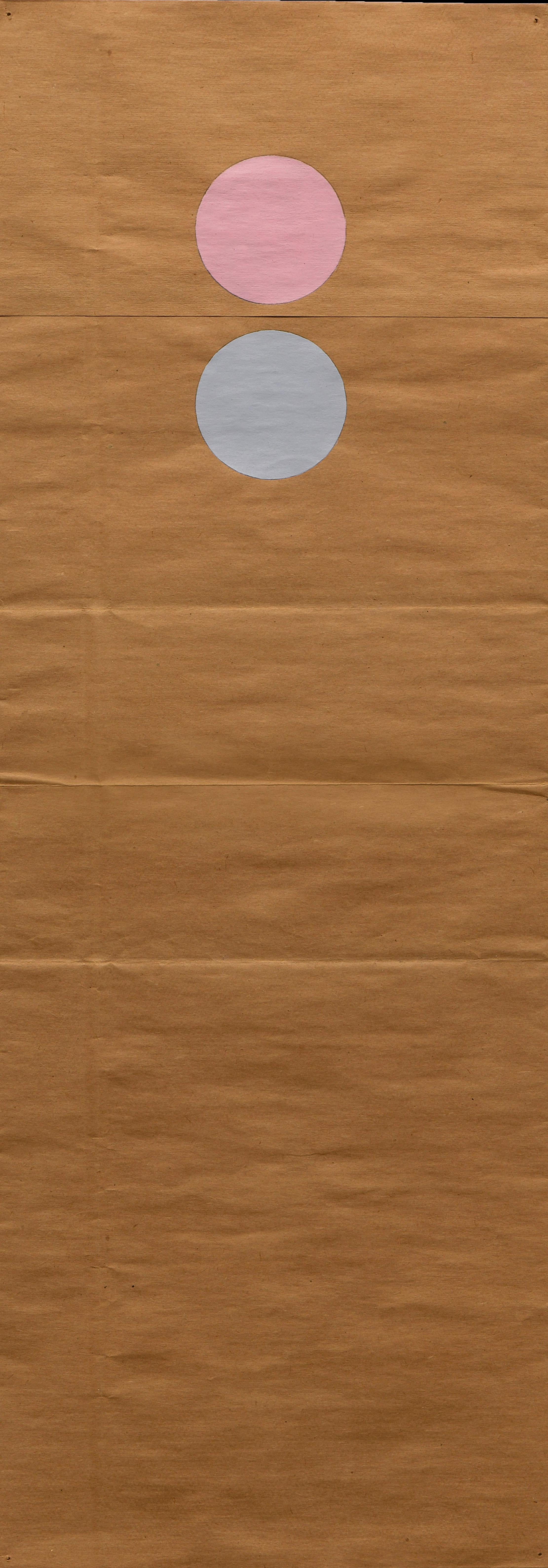 Pittura di Thomas Downing (1928 - 1985).  
"Luna", 1985
Acrilico su sacchetto di carta
35" x 15" (incorniciato)
Dedicando il retro alla moglie Helen. 

Le opere di Downing sono presenti in molte collezioni, tra cui lo Smithsonian, l'Hirshhorn