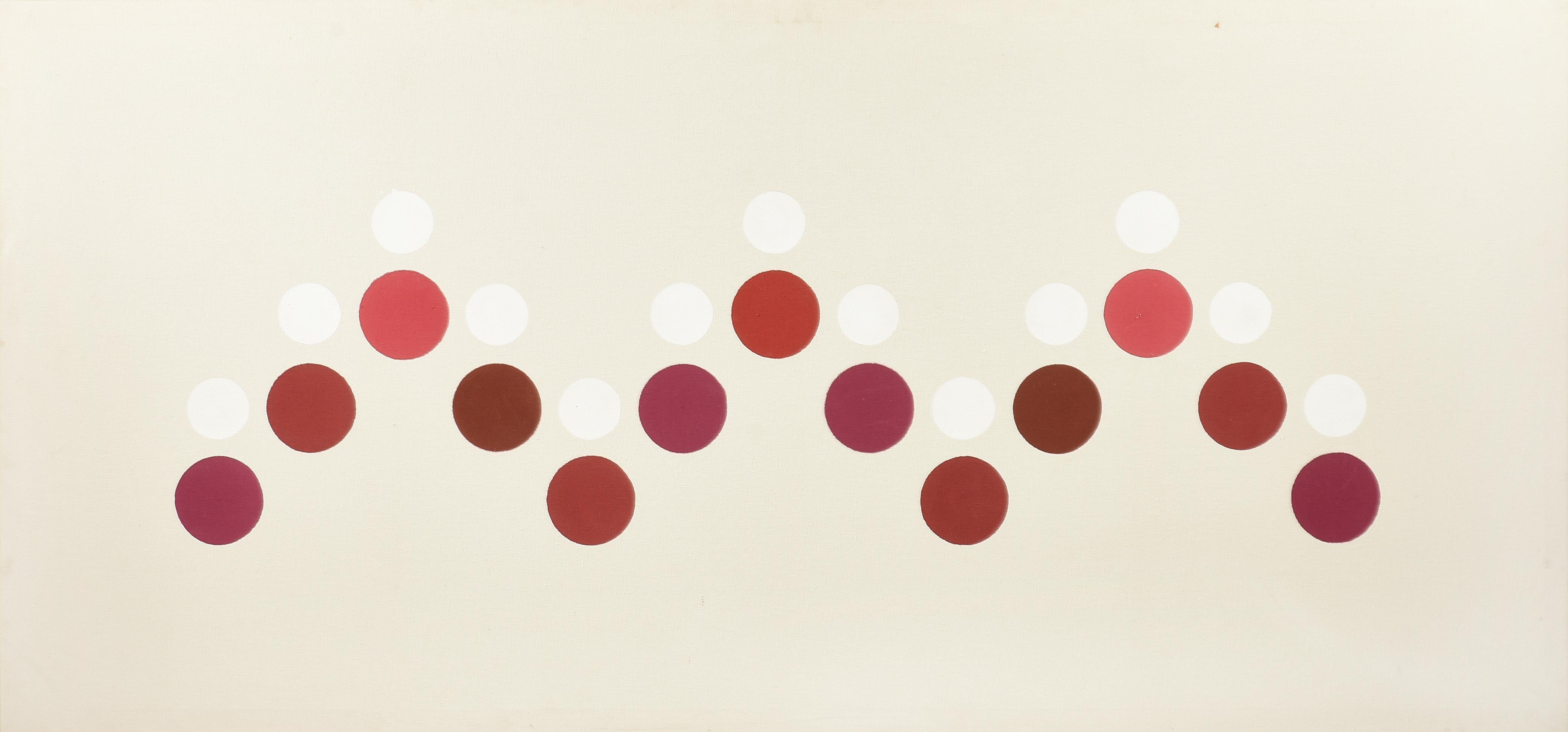 "Untitled" Thomas Downing, Washington Color School, Dots, Red, White, Abstract
