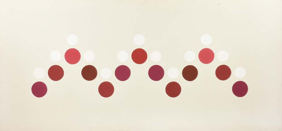 "Untitled" Thomas Downing, Washington Color School, Dots, Red, White, Abstract