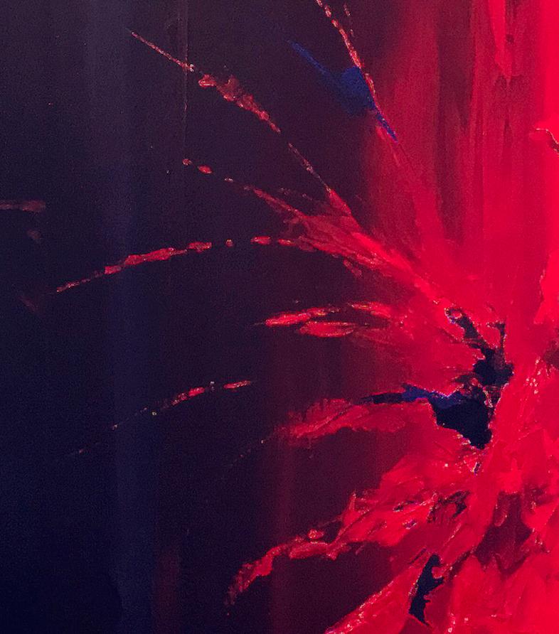 Big Red - Black Abstract Painting by THOMAS EASLEY