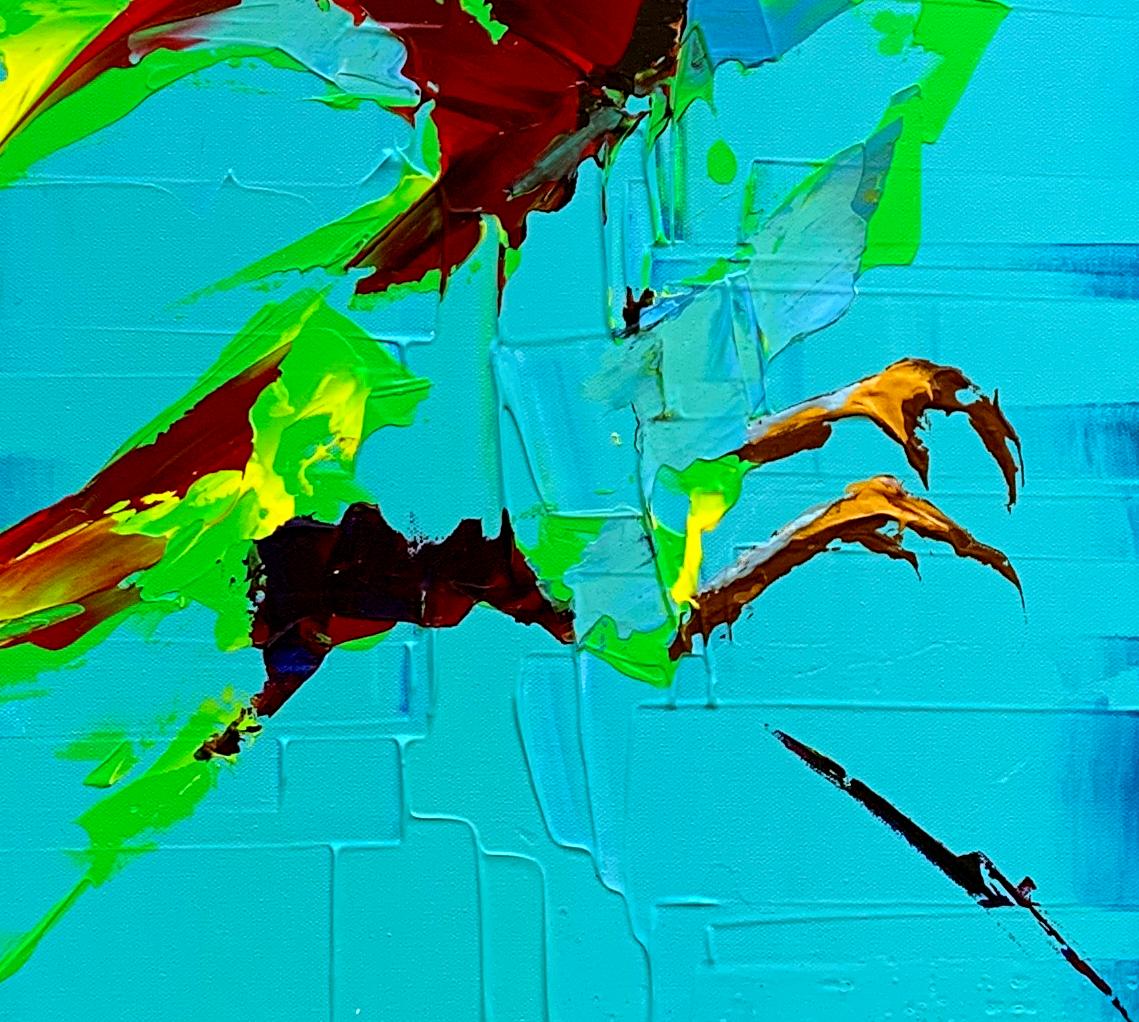 Leap Frog - Bleu Abstract Painting par THOMAS EASLEY