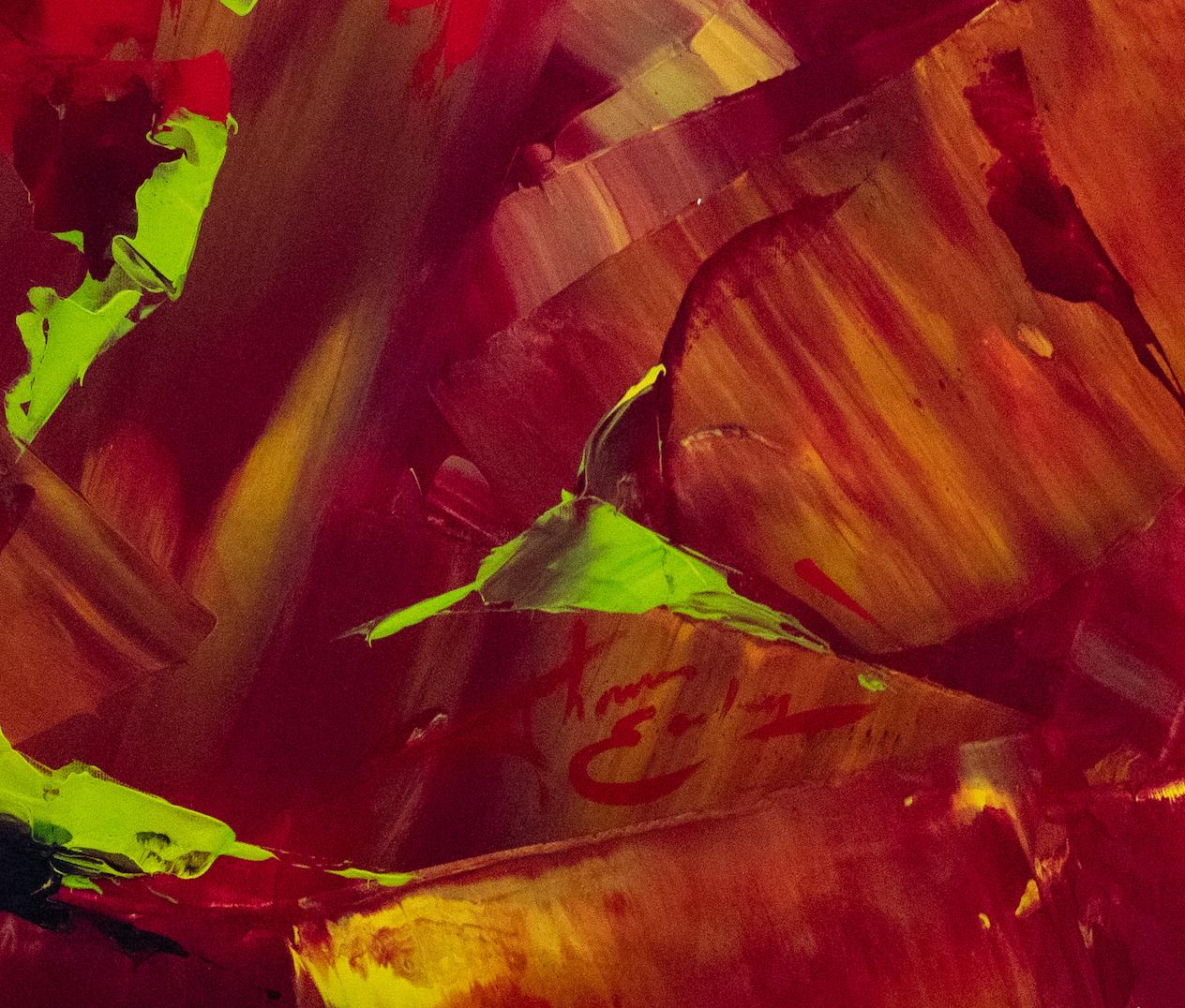 La fretta - Abstract Painting Rosso di THOMAS EASLEY