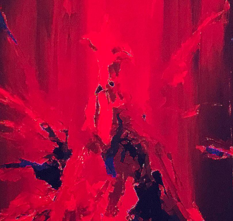 Thomas Easley - Big Red, Painting 2023 - Black Abstract Painting by THOMAS EASLEY