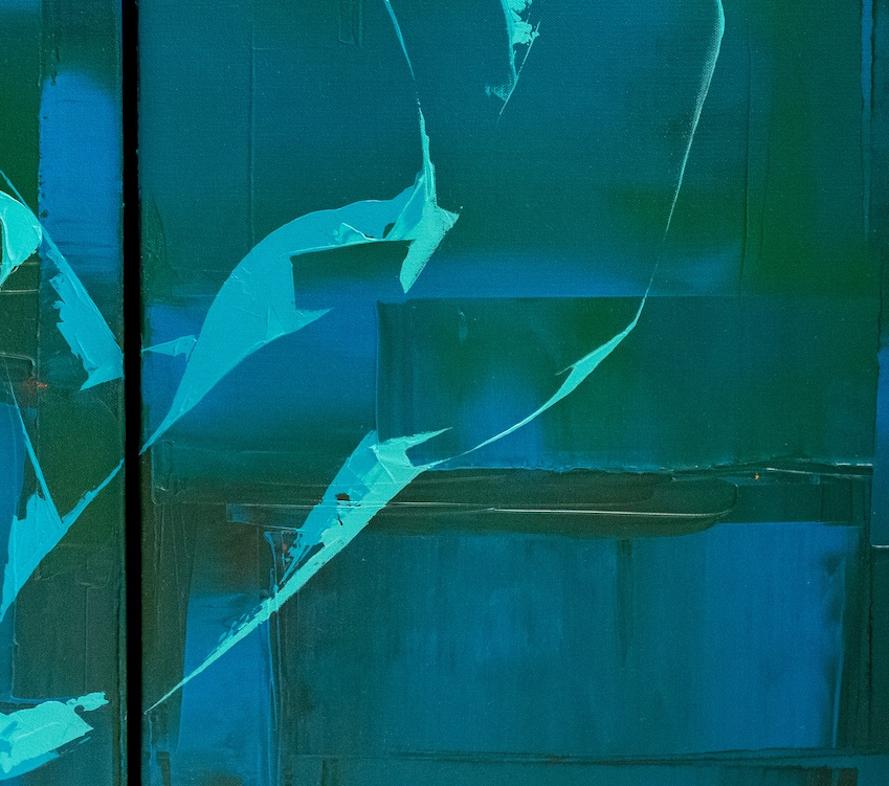 Thomas Easley - Libero (dittico), Pittura 2020 - Abstract Painting Blu di THOMAS EASLEY
