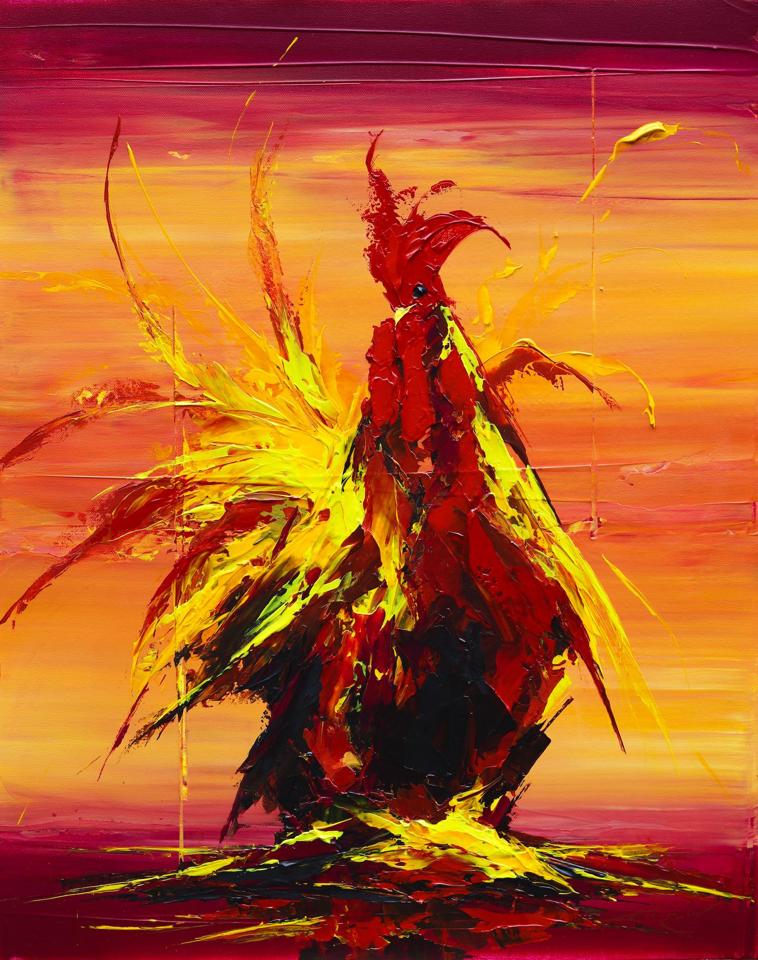 Thomas Easley - Hoga Hoda che cammina all'alba, dipinto 2023