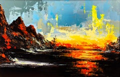 Thomas Easley - Tramonto sul Finger Lake, dipinto del 2002