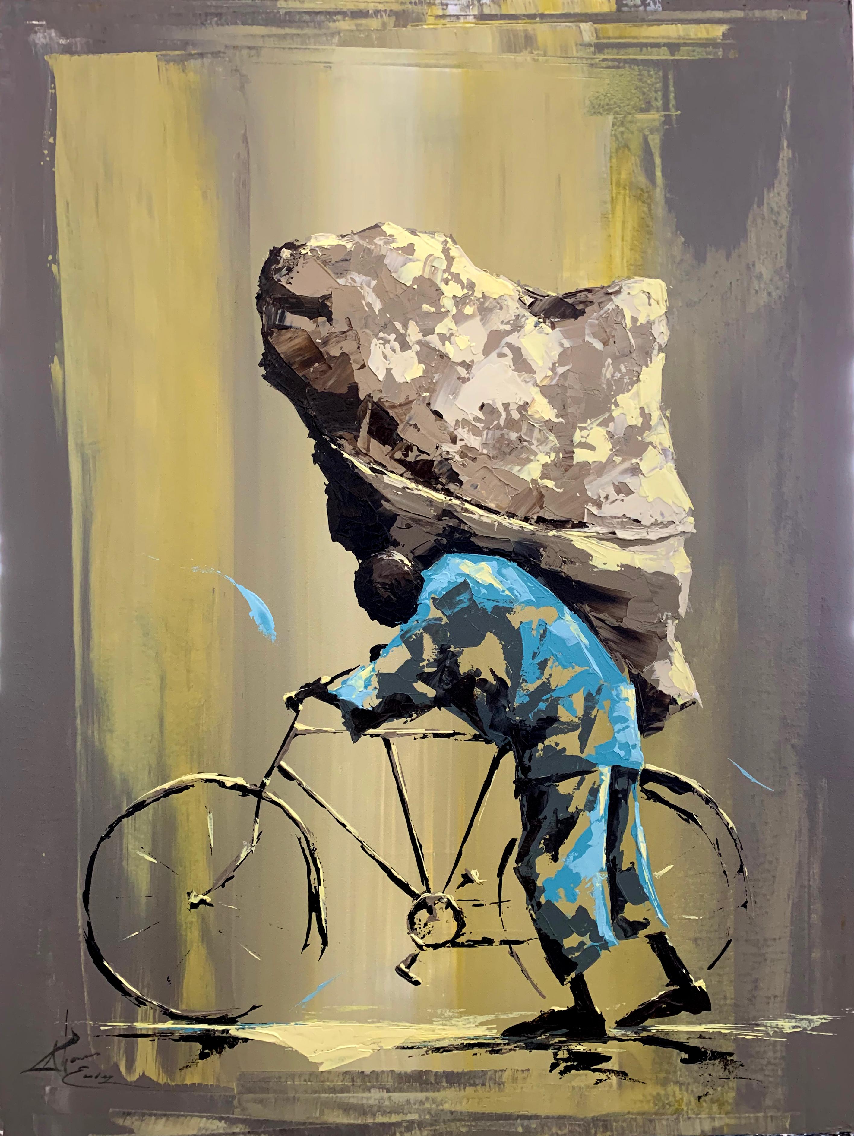 THOMAS EASLEY Abstract Painting – Thomas Easley – Der Fahrradmann, Gemälde 2018