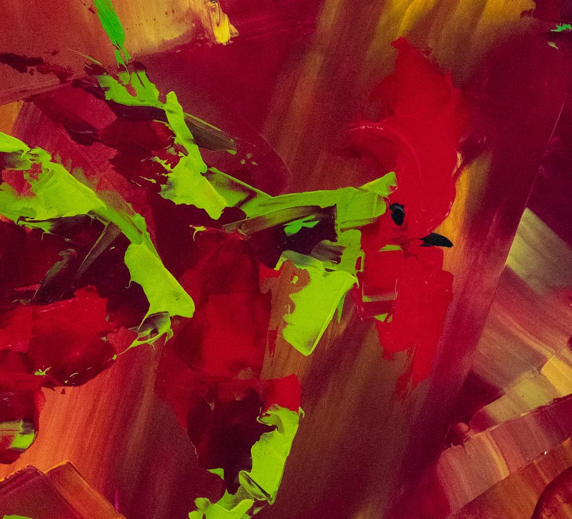 Thomas Easley - The Rush, Painting 2018 - Red Abstract Painting by THOMAS EASLEY
