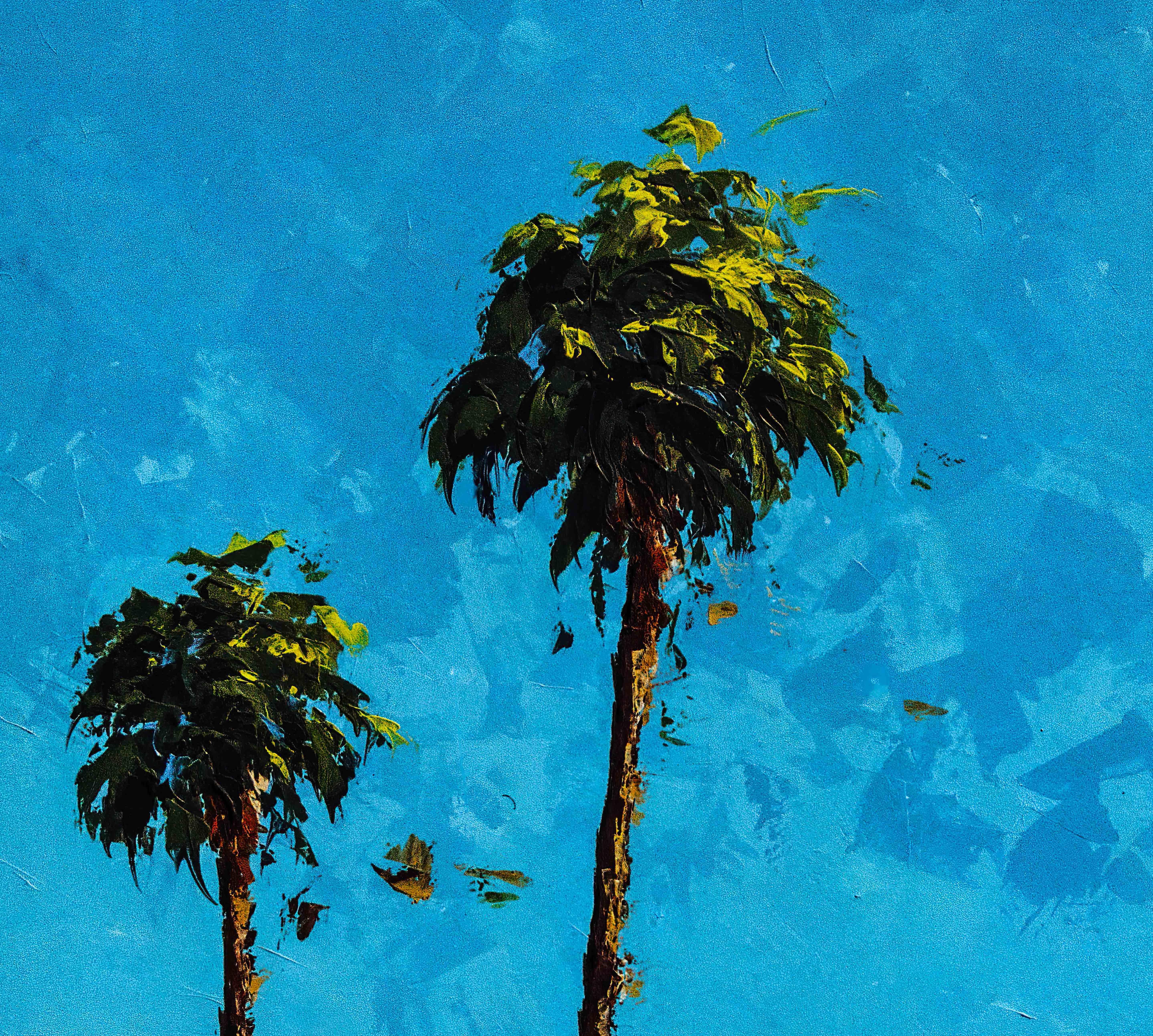 Thomas Easley - Three Kings, Painting 2000 - Blue Abstract Painting by THOMAS EASLEY