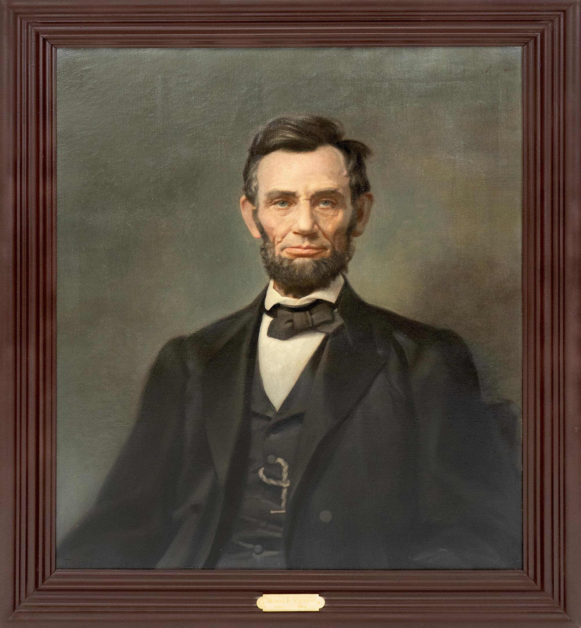 Portrait of Lincoln - Realist Painting by Thomas Edgar Stephens