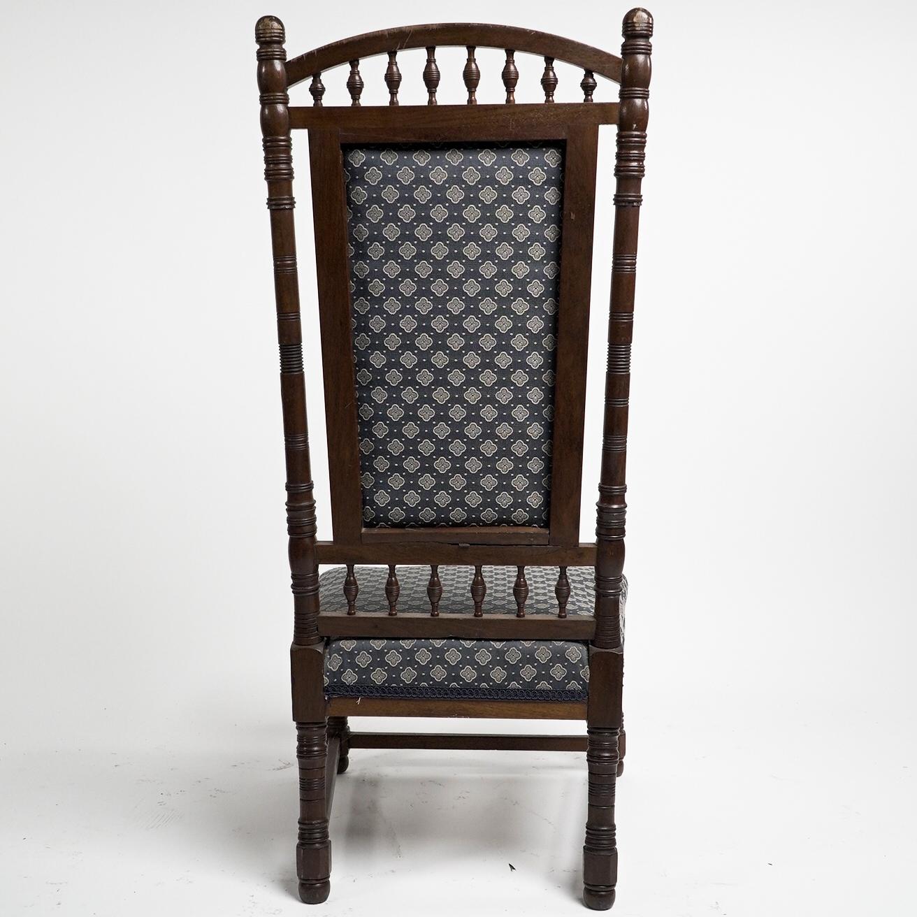 T E Collcutt for Collinson & Lock. An Aesthetic Movement walnut high back chair. For Sale 2
