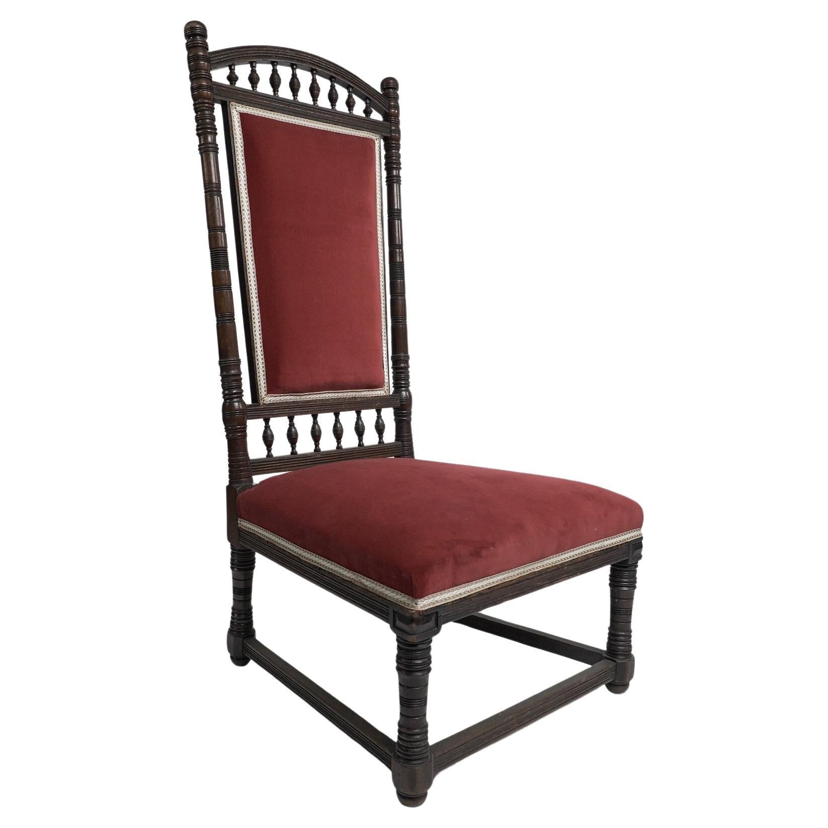 Thomas Edward Collcutt for Collinson & Lock. Aesthetic Movement high back chair. For Sale