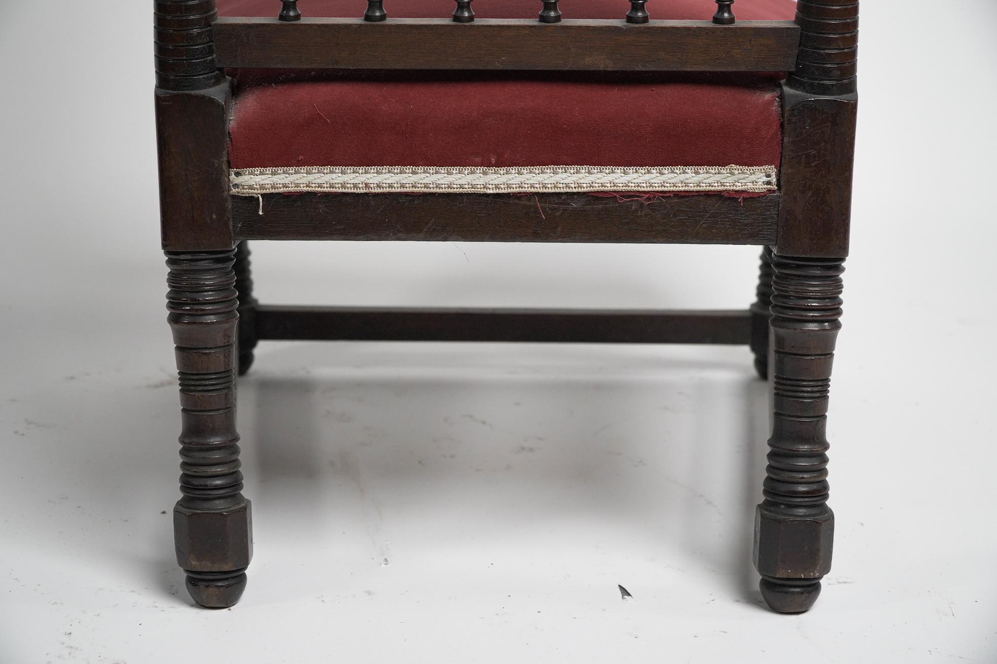 Thomas Edward Collcutt for Collinson & Lock. Aesthetic Movement high back chair. For Sale 3
