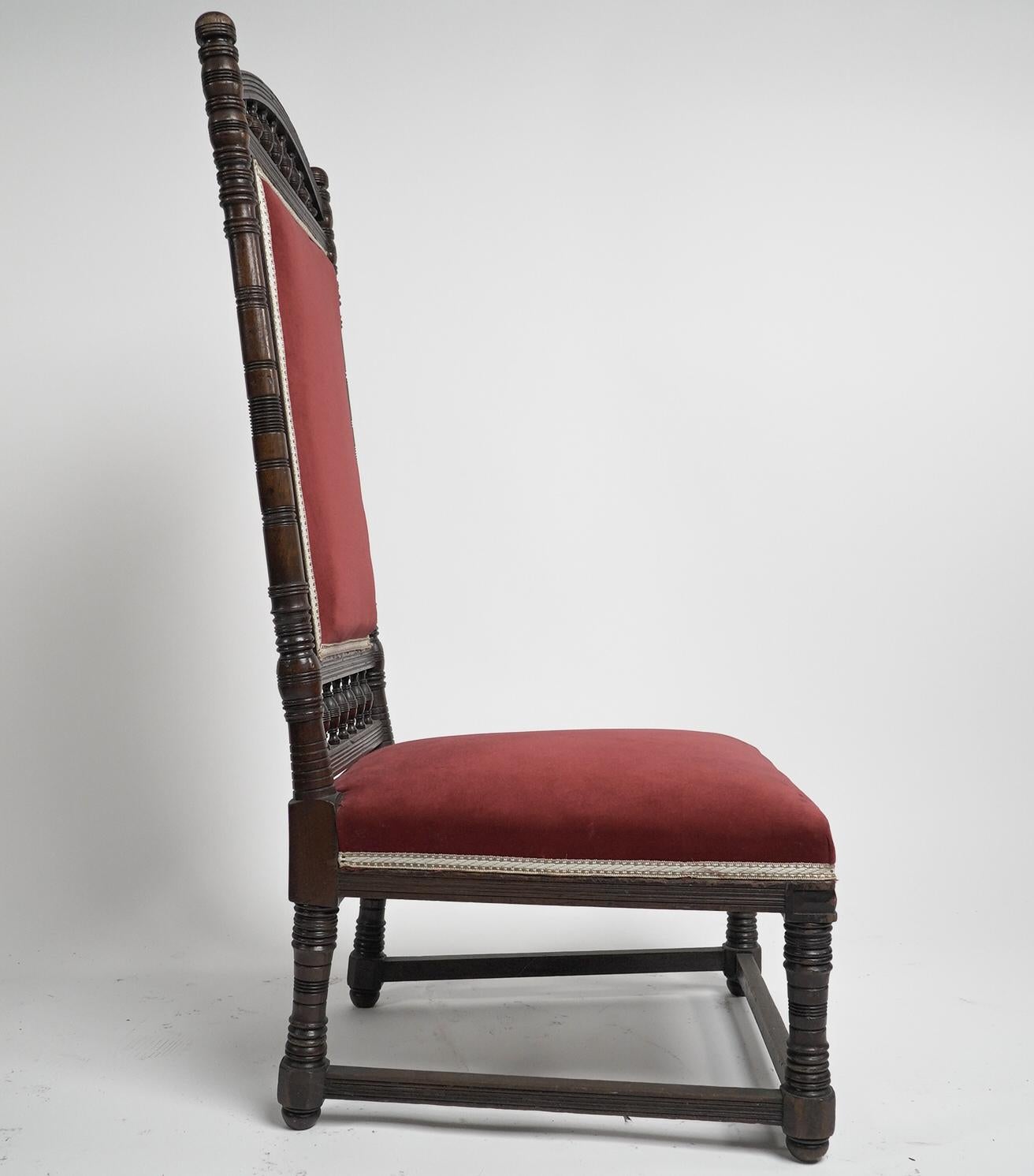 English Thomas Edward Collcutt for Collinson & Lock. Aesthetic Movement high back chair. For Sale