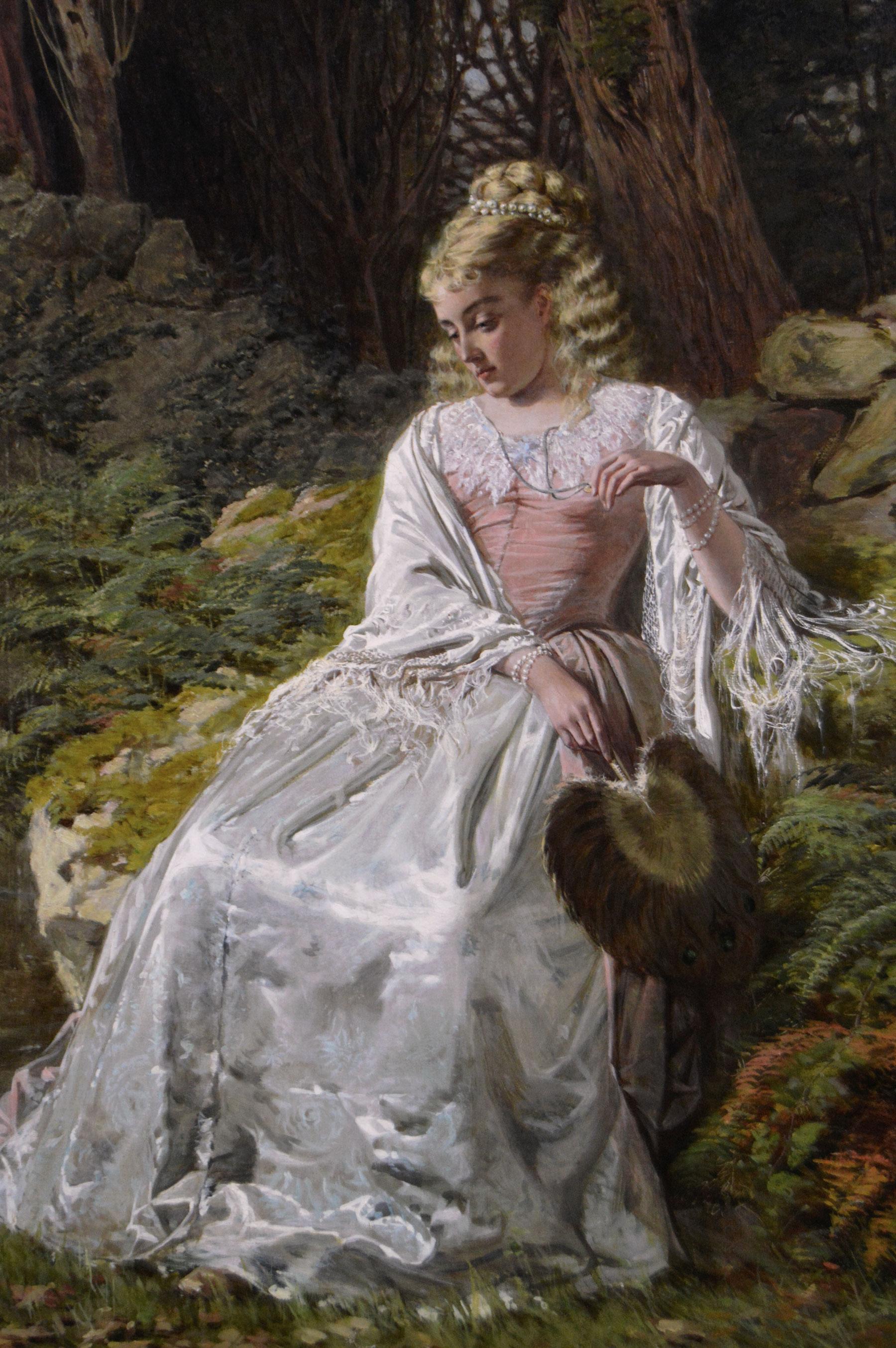 Thomas Edward Roberts - 19th Century portrait oil painting of a woman ...