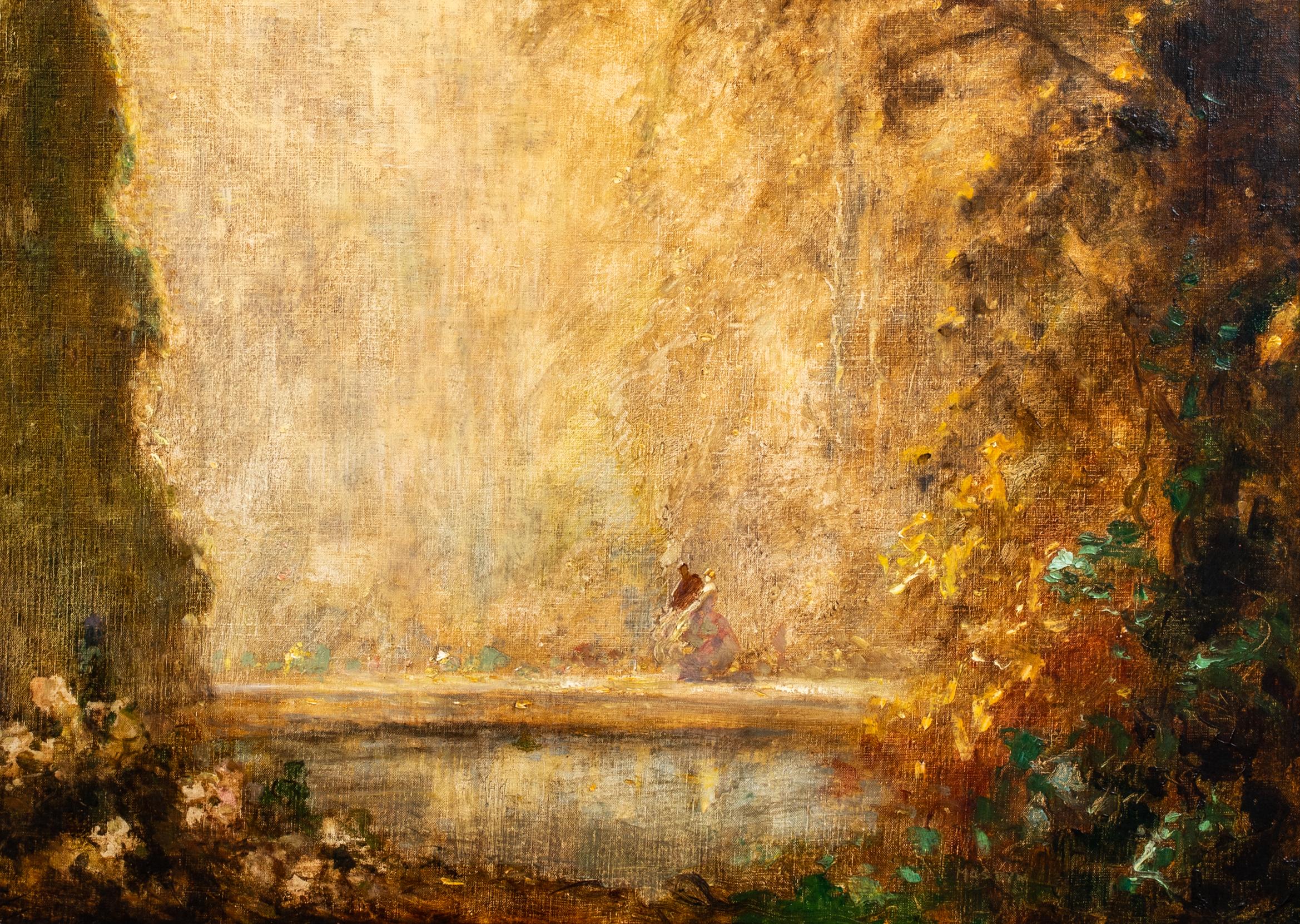 Un jardín encantado al atardecer, siglo XIX  por Thomas Edwin MOSTYN (1864-1930) 2