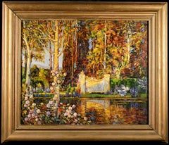 Dancing by the Lake - Romantic Figures in Landscape Oil by Thomas Edwin Mostyn