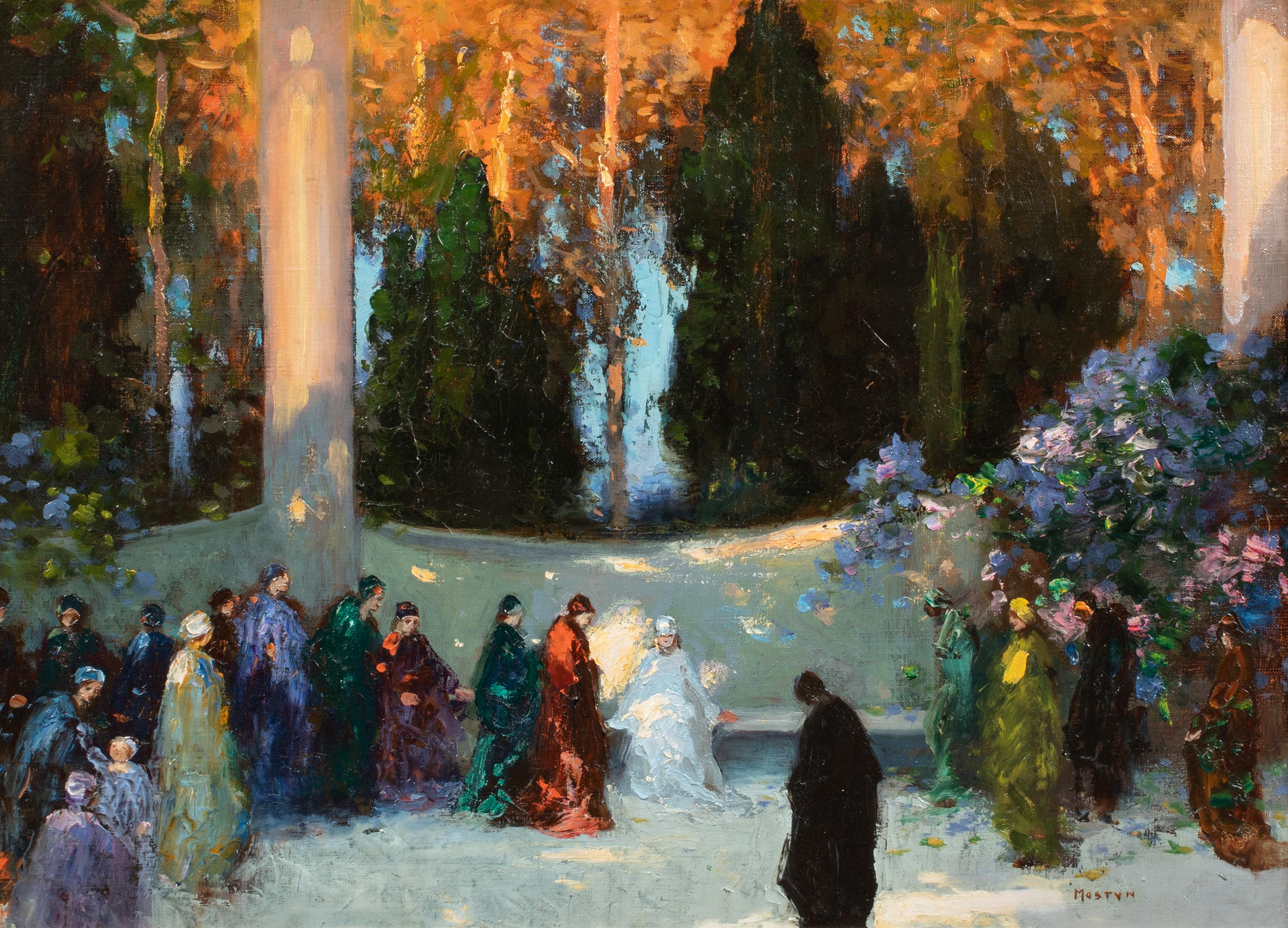 The Audience, circa 1900 - Painting by Thomas Edwin Mostyn