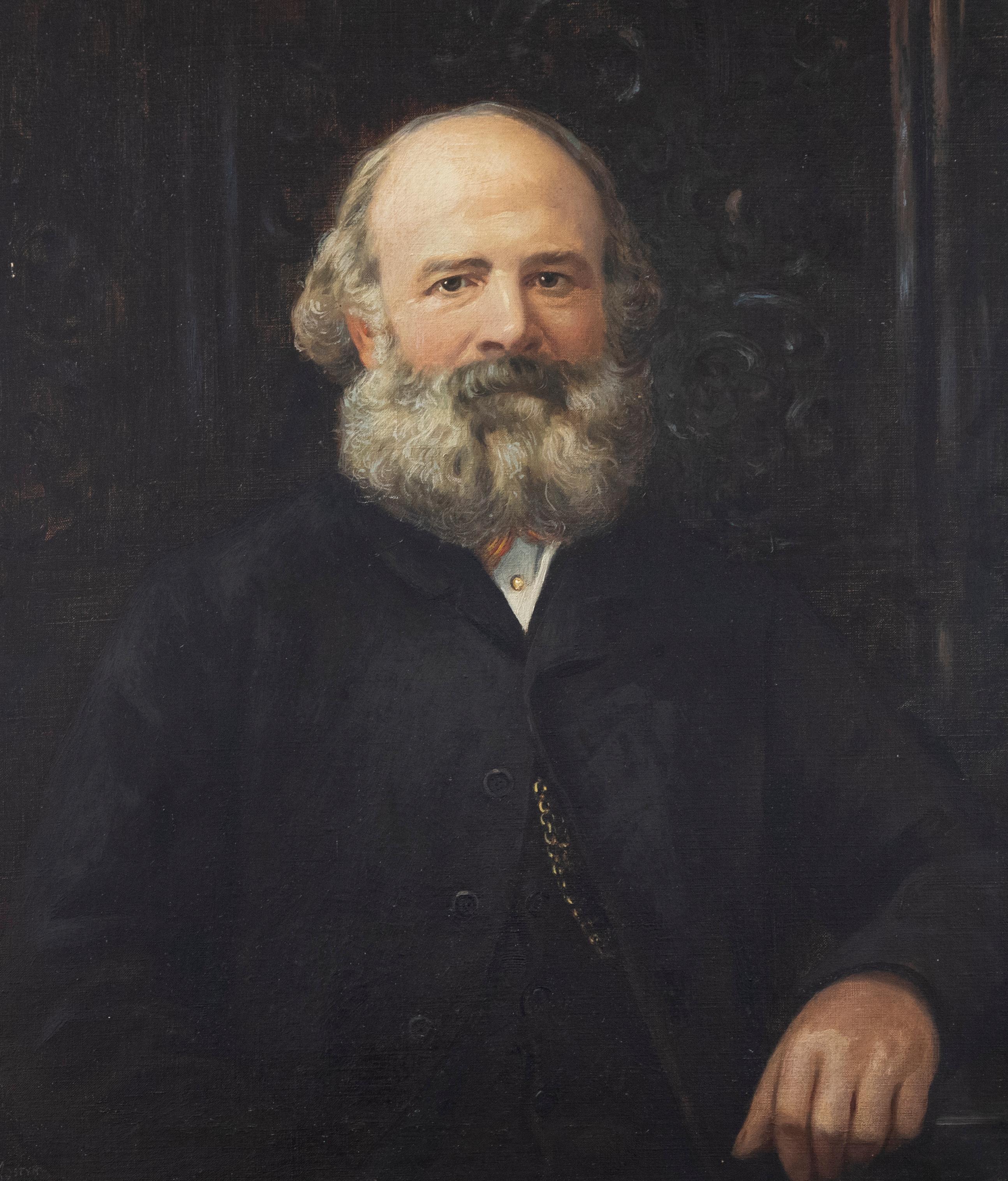 Thomas Edwin Mostyn (1864-1930) - Late 19th Century Oil, Victorian Gentleman For Sale 2