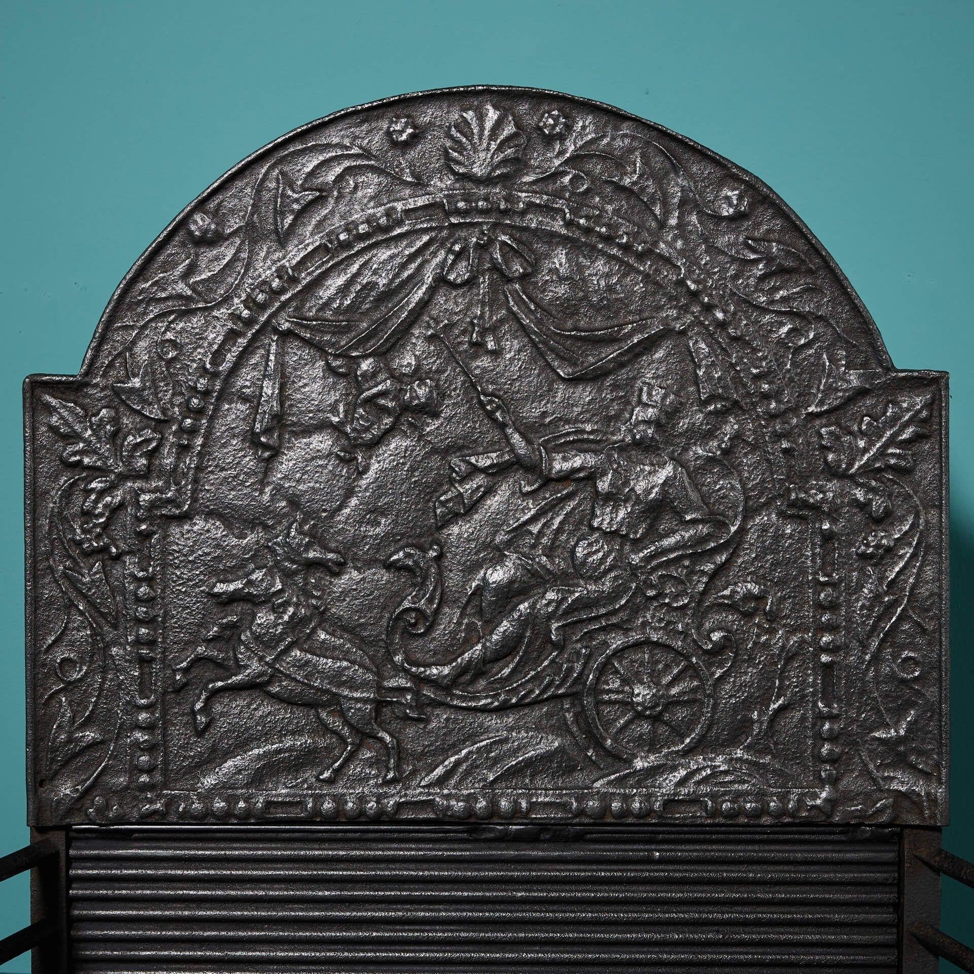 Early 20th Century Thomas Elsley (1882-1905) Jacobean Style Iron Fire Grate For Sale