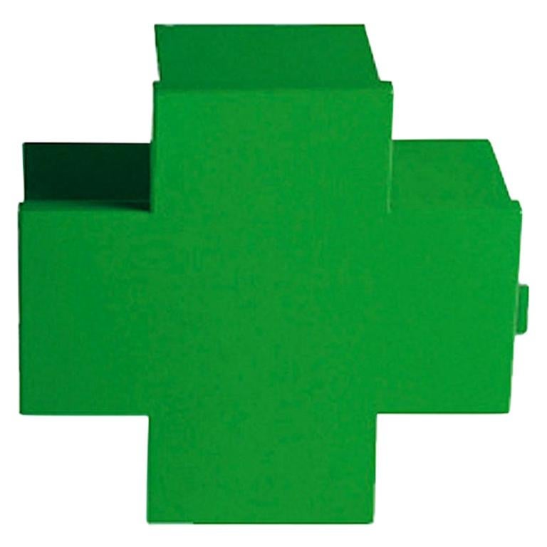 Thomas Eriksson, Kreuzschrank aus grünem, glänzendem Metall für Cappellini