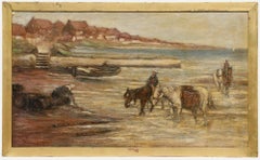 Attribut. Thomas Eyre Macklin (1867-1943) - Öl, Muschelsammler mit Ponys