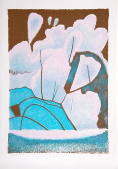 Blossoms de neige, sérigraphie surréaliste de Thomas F. Meehan