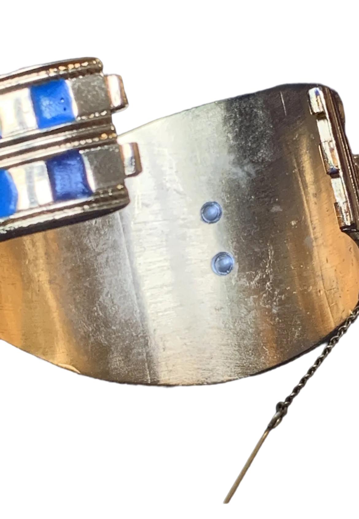  Thomas Fattorini Egyptian Revival vintage  1970s Scarab Bracelet Cuff  For Sale 3