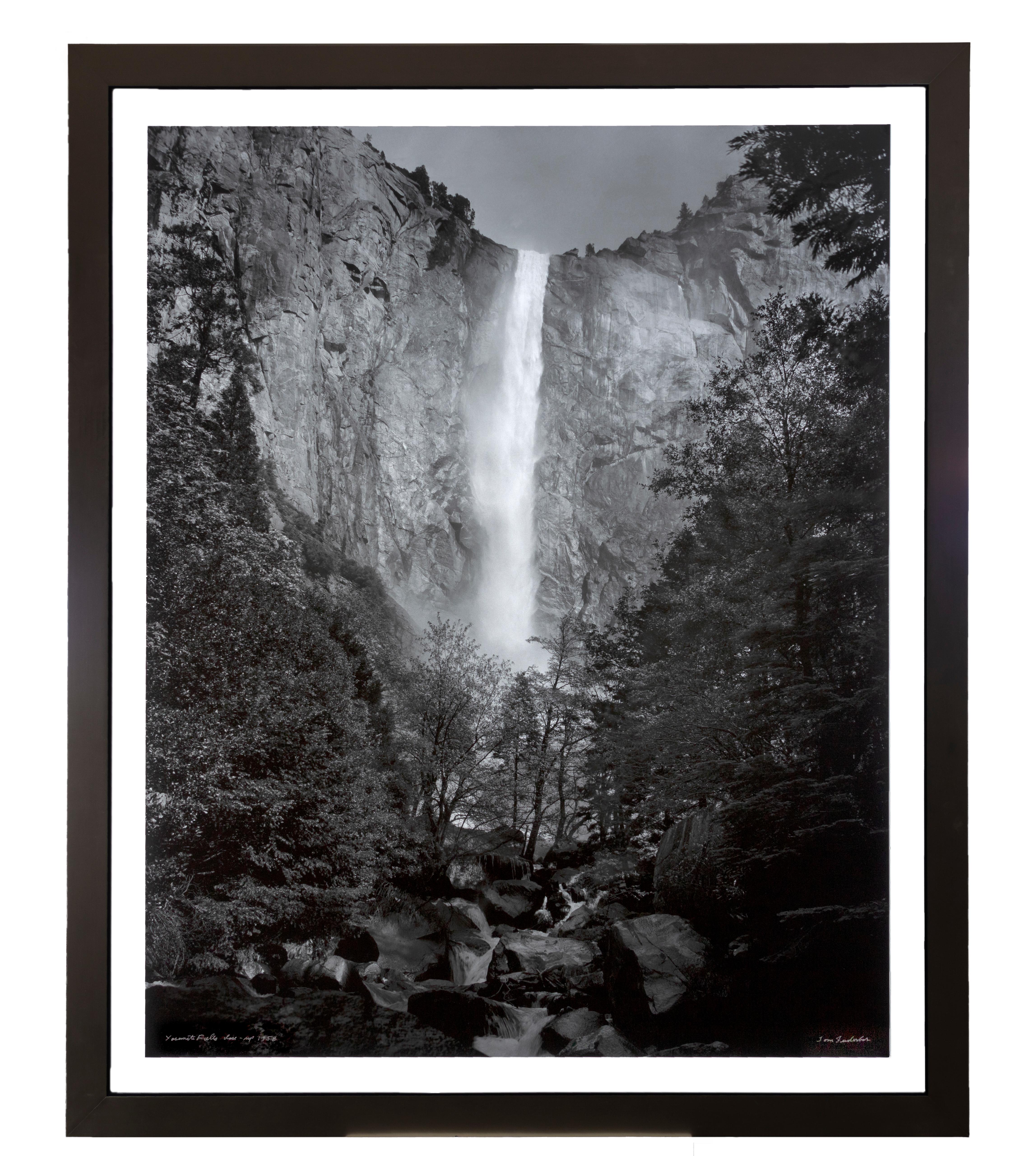 "Yosemite Falls Close Up" is an original black and white archival pigment print. Using the original photograph taken in 1958. This is signed by the artist Thomas Ferderbar in the lower right and titled on the lower left using silver sharpie. A view